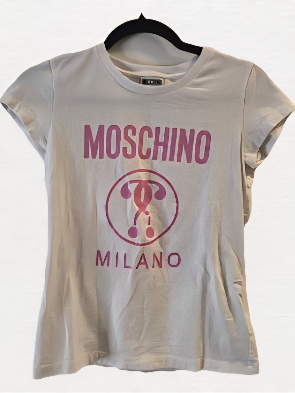 ❗️BOGO❗️Moschino White T-Shirt with Pink Logo
